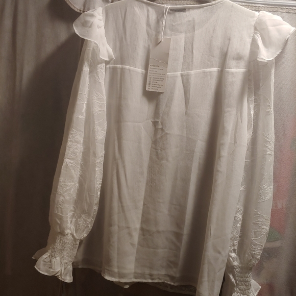 white sheer blouse - Picture 4 of 6